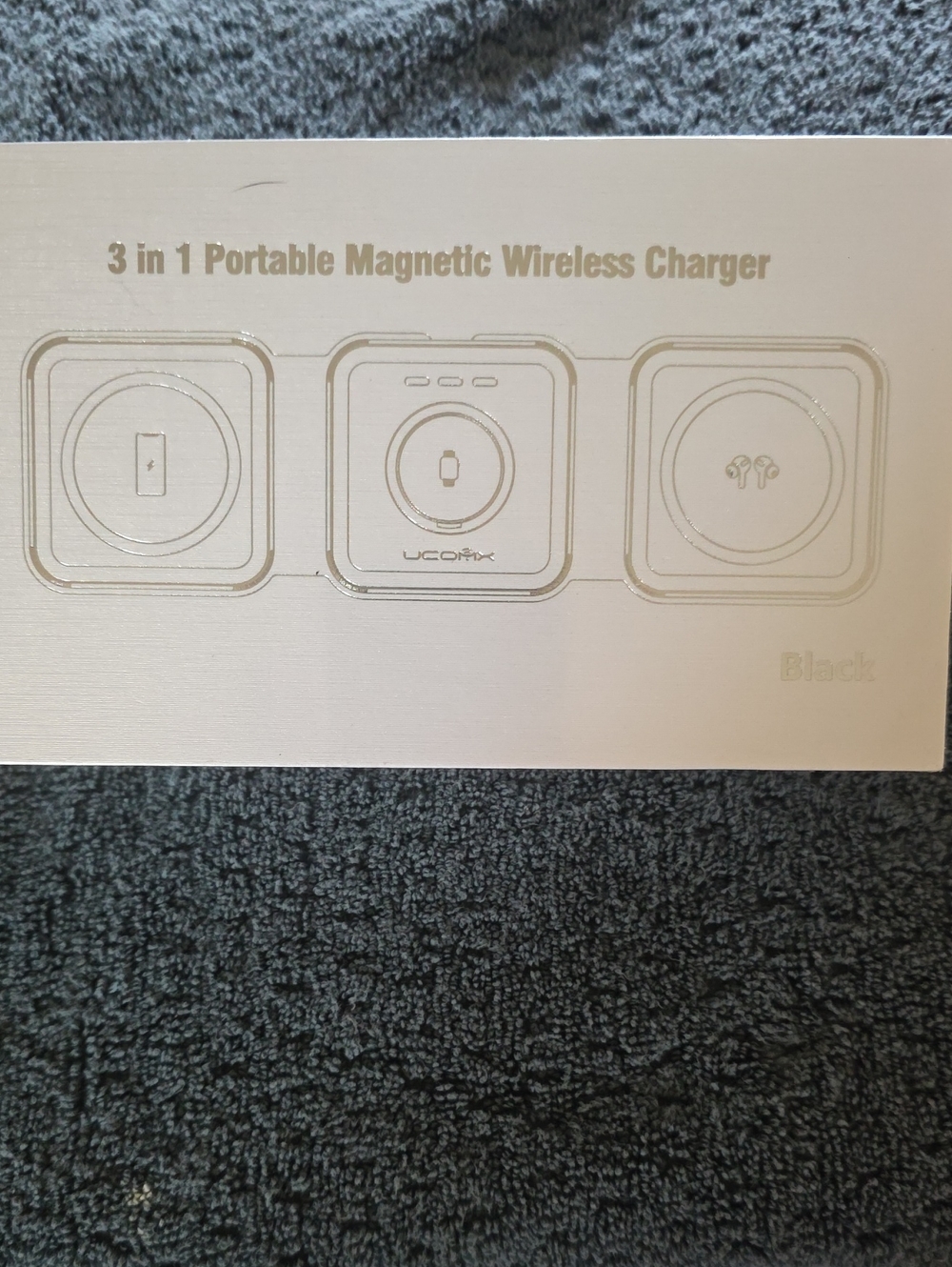 3-in-1 Portable Magnetic Wireless Charger - Black